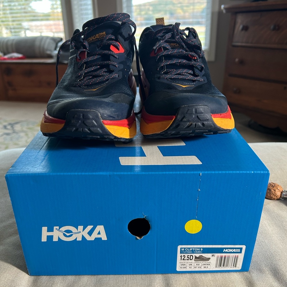Hoka Men's Blue Clifton 9 men’s Running Shoes size 12.5